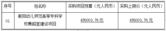 衡陽幼兒師范高等?？茖W校舞蹈室建設項目競爭性磋商成交公告